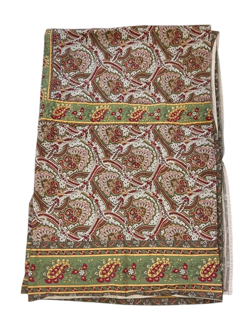 Williams Sonoma Provence Tablecloth Brown Green French Paisley  Autumn 70x90